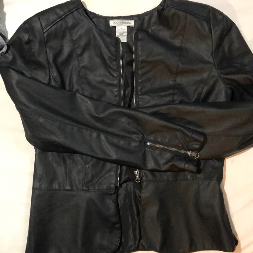 Black faux leather jacket